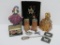 Vanity and signed jewelry lot, figurines and pins