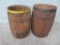 Two wooden nail kegs, 17