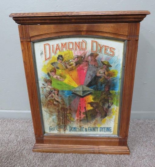 Diamond Die Cabinet, tin front, with original packets inside,oak