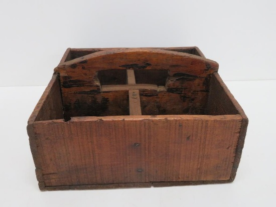 Wooden sorter box with handle, 12"