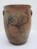 3 gallon cobalt floral decorated jar, attributed to Milwaukee area pottery