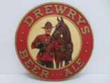 Drewrys Beer Ale plaque, mountie, 13 1/2