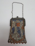 Whiting and Davis geometric enamel mesh purse