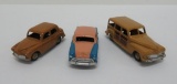 Three Dinky Toy cars and wagoneer, 3 1/4