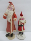 Two vintage clay face Santa Claus, 5