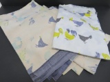 Vintage Chicken pattern, curtain panels and valences