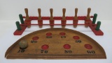 Wooden Skee Ball and bowling game