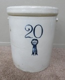 20 gallon blue ribbon brand crock, Buckeye Pottery, Macomb Illinois