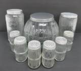 9 Hoosier cabinet jars