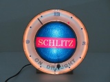 1961 Motion, Light up Schlitz on Draught clock, form 31T