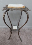 Marble top plant stand, ornate, 32