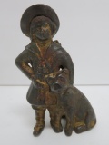 Cast iron Buster Brown and Tige bank, 5 1/2