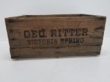 Geo Ritter Victoria Springs Cedarburg Wis, wood beer crate
