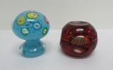 Two paperweights Milifiori & case glass, 3