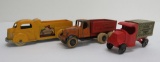 Three Tootsie Toy delivery advertising trucks