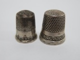 Two sterling silver thimbles