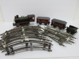 Tin wind up train set with track