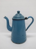 Robin egg blue enamelware coffee pot, 9 1/2