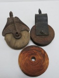 Wooden pulleys, 10 1/2
