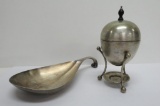 MCM silver plate, great shapes and design, dish and egg boiler