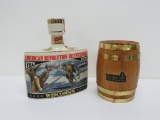 Early Time American Revolution decanter and wooden Barrel bank 1st Wisconsin