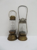 Two miniature oil lanterns, 6 1/2