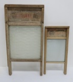 Two glass washboards, National #863 and #862
