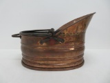 Early dovetailed copper coal skuttle, 18