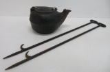 Dixie Cast iron tea kettle, Cleveland Tenn, and two 31