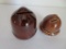 Two acorn stoneware still banks, 3