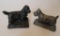 Two advertising dog paperweights, cast iron, Hamilton Foundry Quality Castings, and Brillion