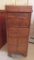 Oak lift top file cabinet, two drawers