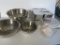 Revere stainless storage containers, stainless bowls, andmeasure cups
