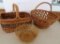 Three vintage baskets, gatherig and yarn baskets