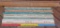 Assorted wooden yard sticks and rulers, advertising, about 16 pieces