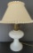 Milk glass table lamp, working