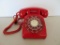 Red rotary phone