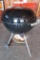 Weber Kettle grill with charcoal, starter, and brush