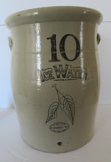 Union Stoneware Red Wing 10 gallon Birch Leaf Ice Water Cooler