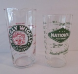 Piggly Wiggly and National Food Store measuring glasses, 8 oz