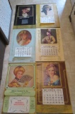 Six Elkhorn Chemical Co retro calendars, pretty ladies, 27