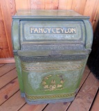 Large Henry Troemner, Fancy Ceylon roll top tea bin