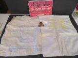 Cloth flour sacks, Hubbard Milling advertising clip and Cranberry crate label
