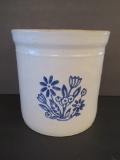 Floral decorated crock, 7 1/2