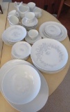 Rose Damask Continental china set, service for 8