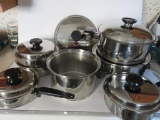 Large lot of Lifetime Stainless steel cookware