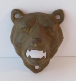 Cast iron bear face bottle opener, 3 1/2
