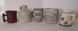 Illinois and Red Wing pottery commemorative lot, five pieces