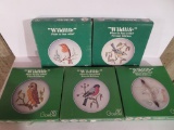 Five Goebel Wildlife bird plates with boxes, 1st to 5th Edition, 1970's