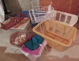 Laundry room lot, racks, baskets and laundry bags